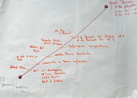 Diagramm mit Punkte zu Themen wie "Prozessbeschreibung", "Ziel" und "Überblick".